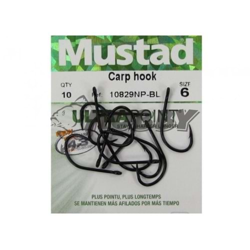 MUSTAD CARP HOOK BLACK 10829 - 4